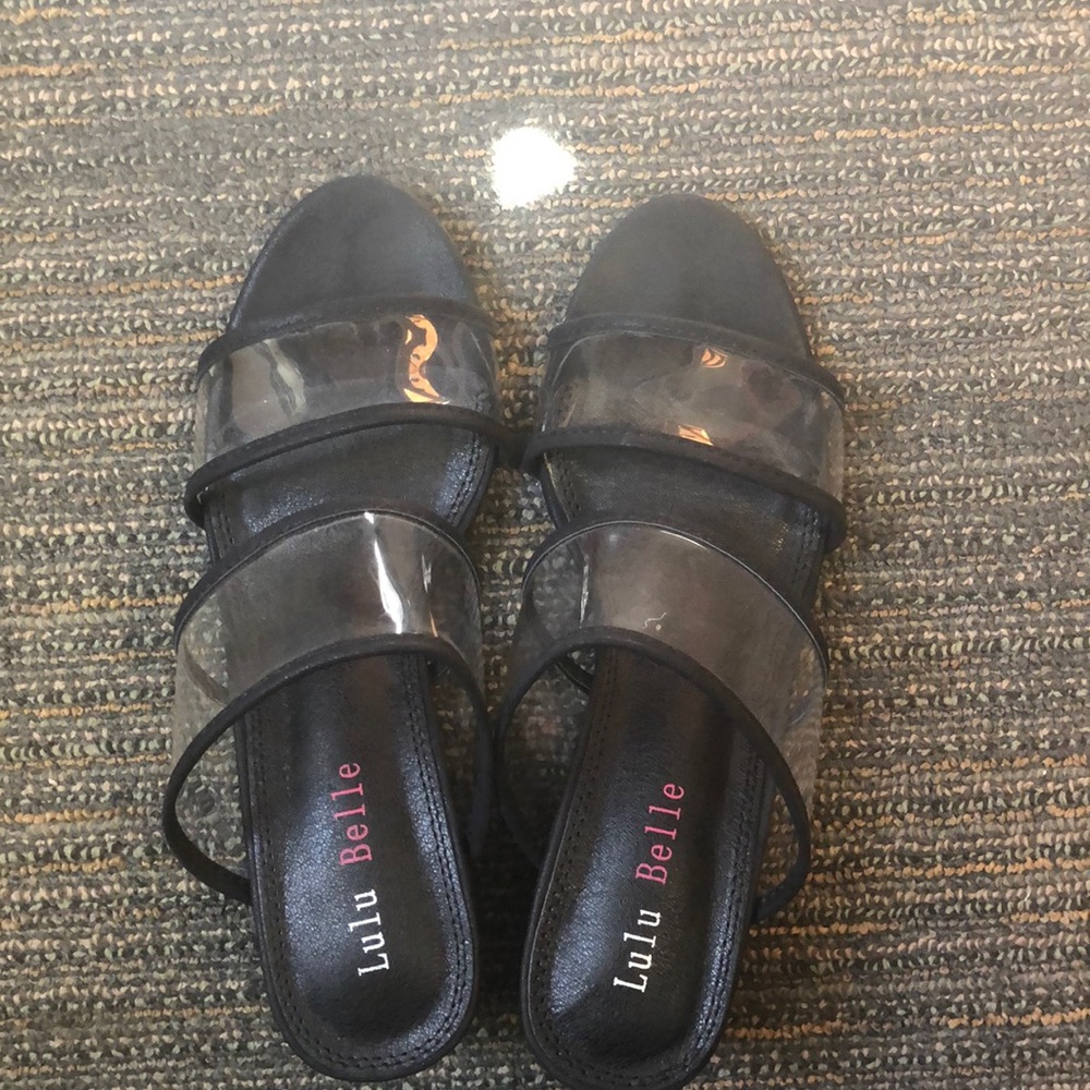 Transparent strap mules